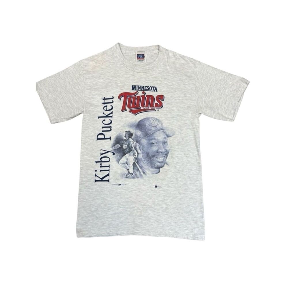 Minnesota TWINS Kirby Puckett Gray T Shirt Vintage 1997 Size Medium